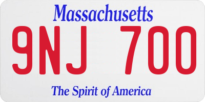 MA license plate 9NJ700