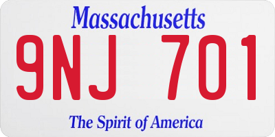 MA license plate 9NJ701
