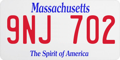 MA license plate 9NJ702