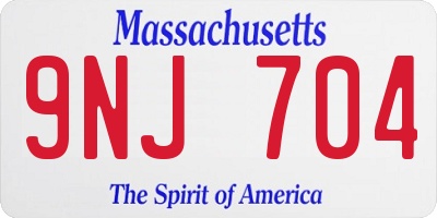 MA license plate 9NJ704