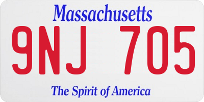 MA license plate 9NJ705