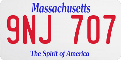 MA license plate 9NJ707