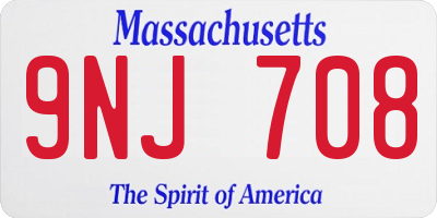 MA license plate 9NJ708