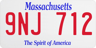 MA license plate 9NJ712