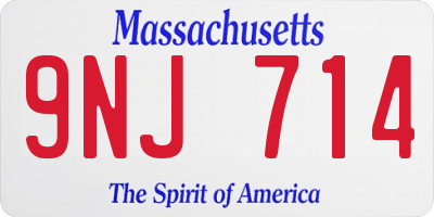 MA license plate 9NJ714