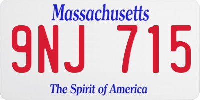 MA license plate 9NJ715