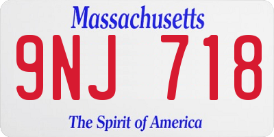 MA license plate 9NJ718