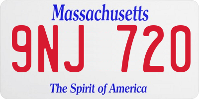 MA license plate 9NJ720