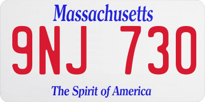 MA license plate 9NJ730