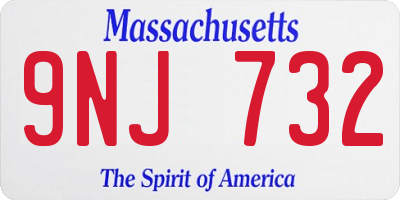 MA license plate 9NJ732