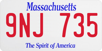 MA license plate 9NJ735