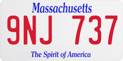 MA license plate 9NJ737