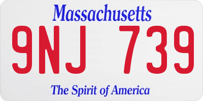 MA license plate 9NJ739