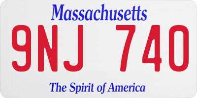 MA license plate 9NJ740