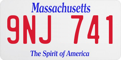 MA license plate 9NJ741