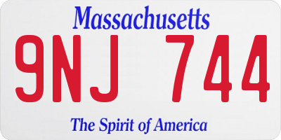 MA license plate 9NJ744