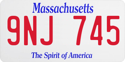 MA license plate 9NJ745