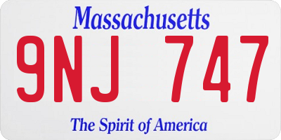 MA license plate 9NJ747