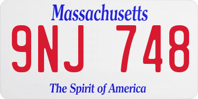 MA license plate 9NJ748