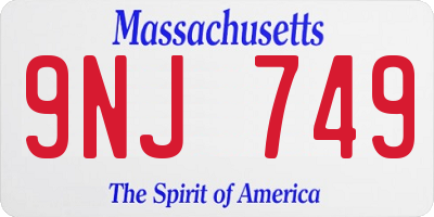 MA license plate 9NJ749