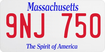 MA license plate 9NJ750