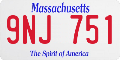 MA license plate 9NJ751