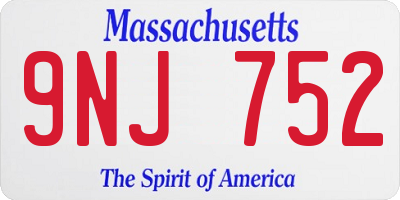 MA license plate 9NJ752