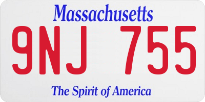 MA license plate 9NJ755