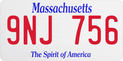 MA license plate 9NJ756