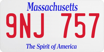 MA license plate 9NJ757