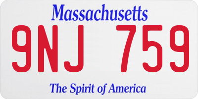 MA license plate 9NJ759