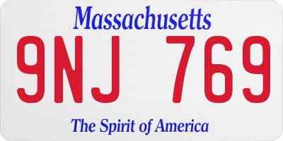 MA license plate 9NJ769