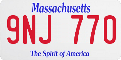 MA license plate 9NJ770