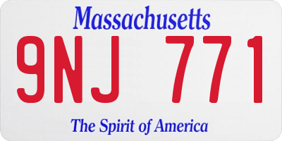 MA license plate 9NJ771
