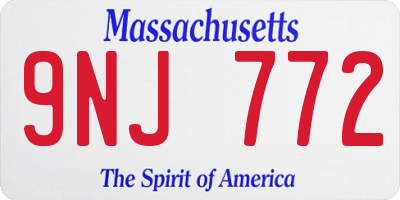 MA license plate 9NJ772