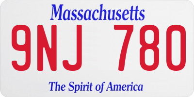 MA license plate 9NJ780