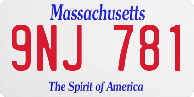 MA license plate 9NJ781