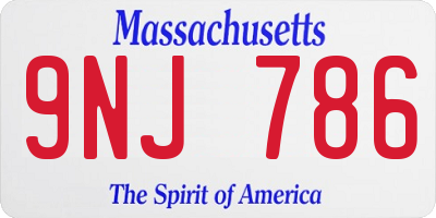 MA license plate 9NJ786