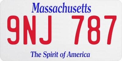 MA license plate 9NJ787