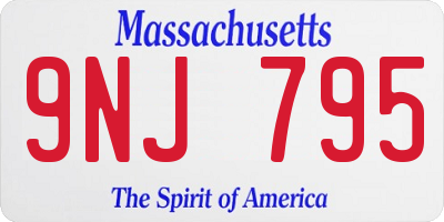 MA license plate 9NJ795