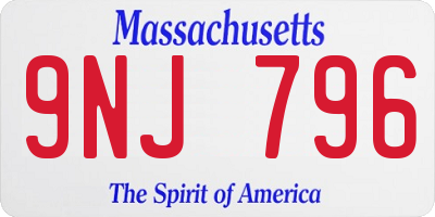 MA license plate 9NJ796
