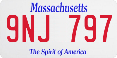 MA license plate 9NJ797