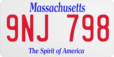MA license plate 9NJ798