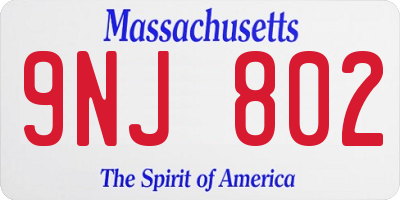 MA license plate 9NJ802