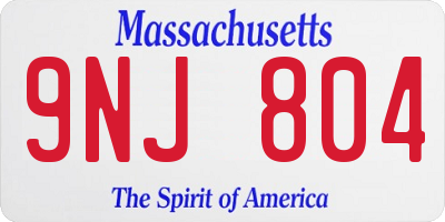 MA license plate 9NJ804