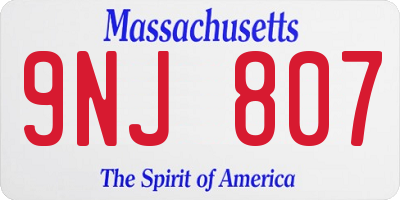 MA license plate 9NJ807
