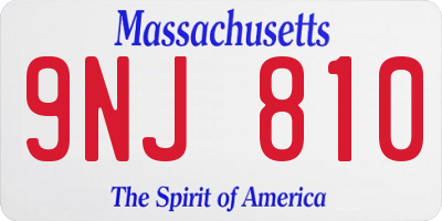 MA license plate 9NJ810
