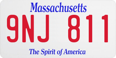 MA license plate 9NJ811