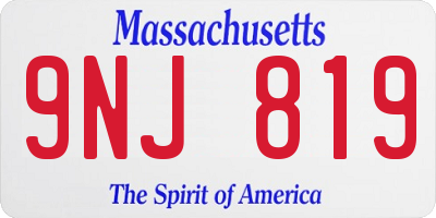 MA license plate 9NJ819