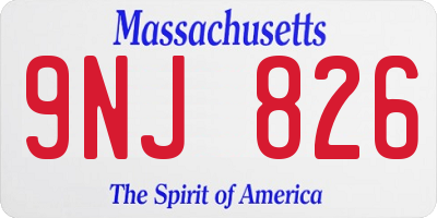 MA license plate 9NJ826